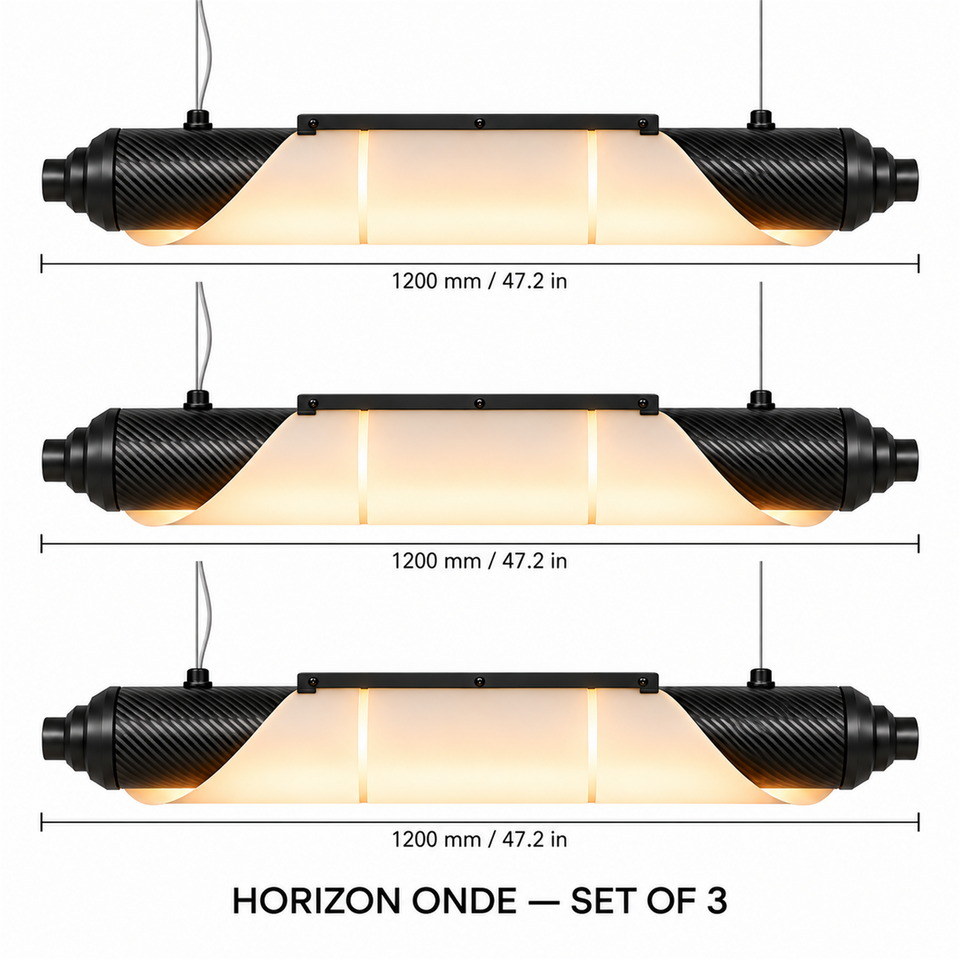 HORIZON ONDE — 1200 mm — lot de 3 — suspension linéaire en carbone