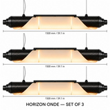 HORIZON ONDE — 1500 mm — lot de 3 — suspension linéaire en carbone