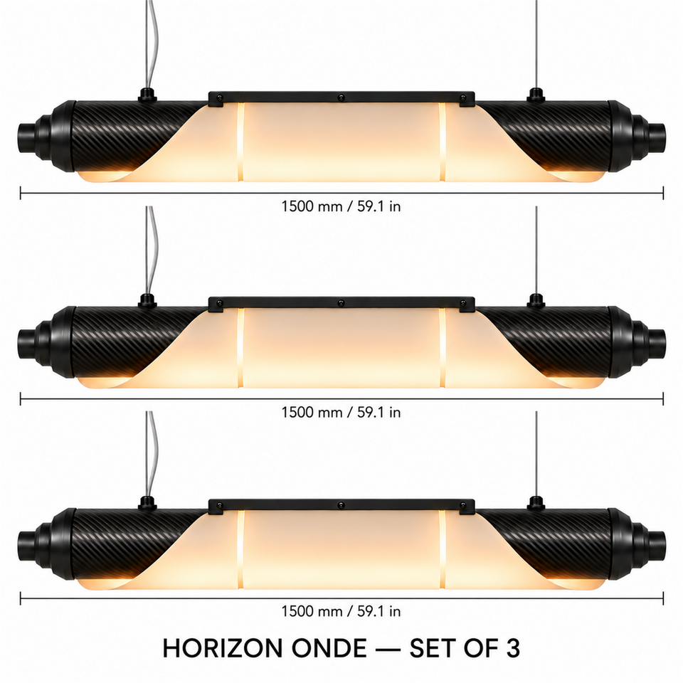 HORIZON ONDE — 1500 mm — lot de 3 — suspension linéaire en carbone