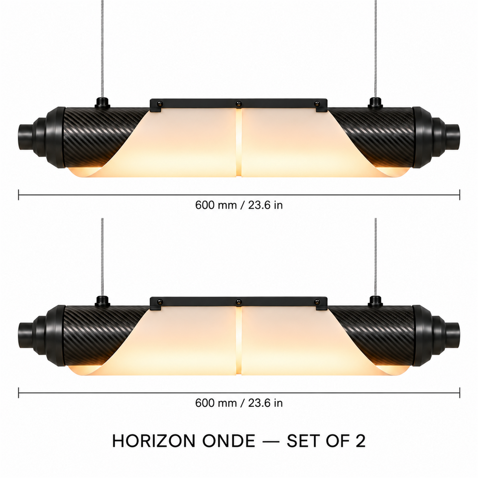 HORIZON ONDE — 600 mm — lot de 2 — suspension linéaire en carbone