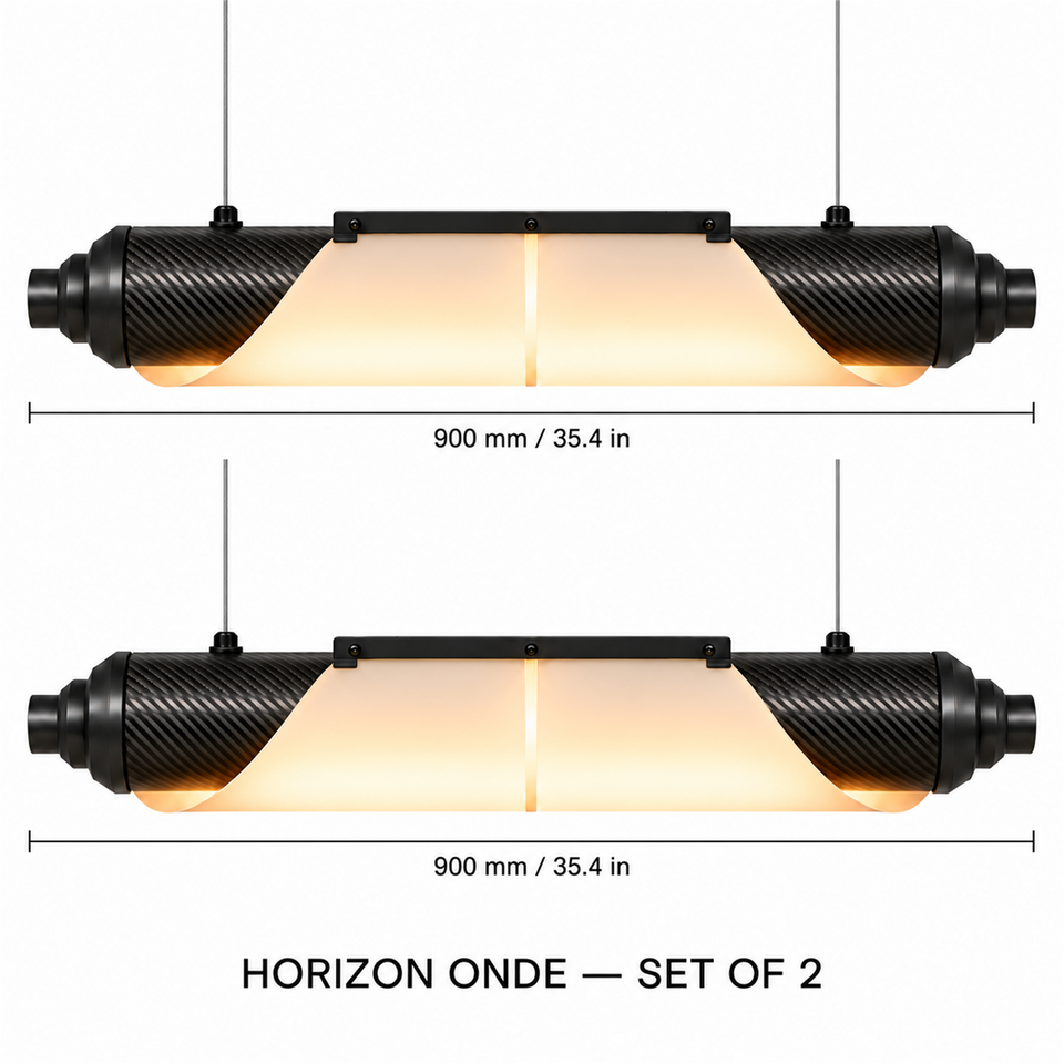 HORIZON ONDE — 900 mm — lot de 2 — suspension linéaire en carbone