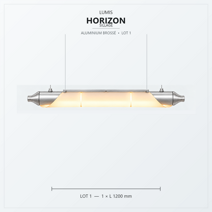 HORIZON Sillage 1200 mm, aluminium brossé