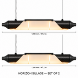 HORIZON SILLAGE — 1200 mm — lot de 2 — suspension linéaire en carbone