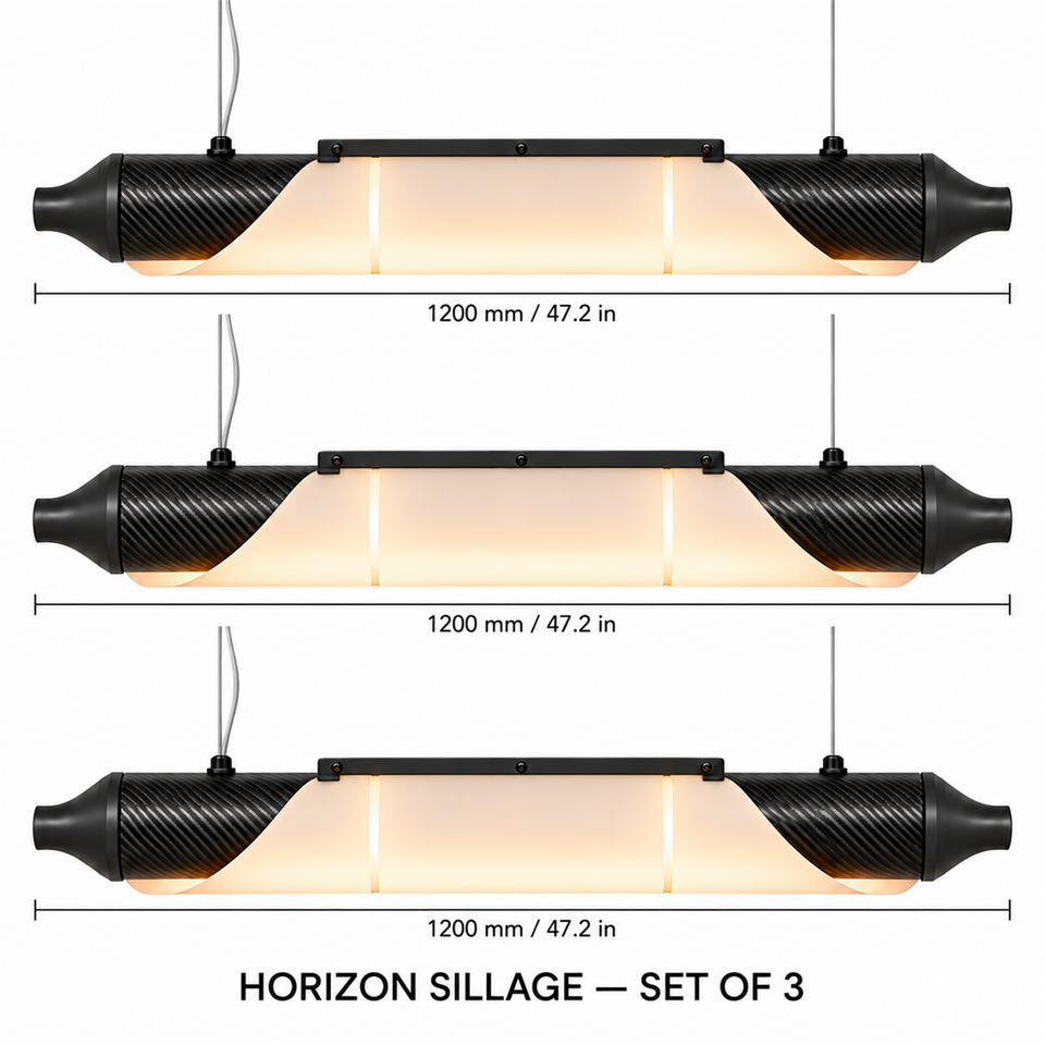 HORIZON SILLAGE — 1200 mm — lot de 3 — suspension linéaire en carbone