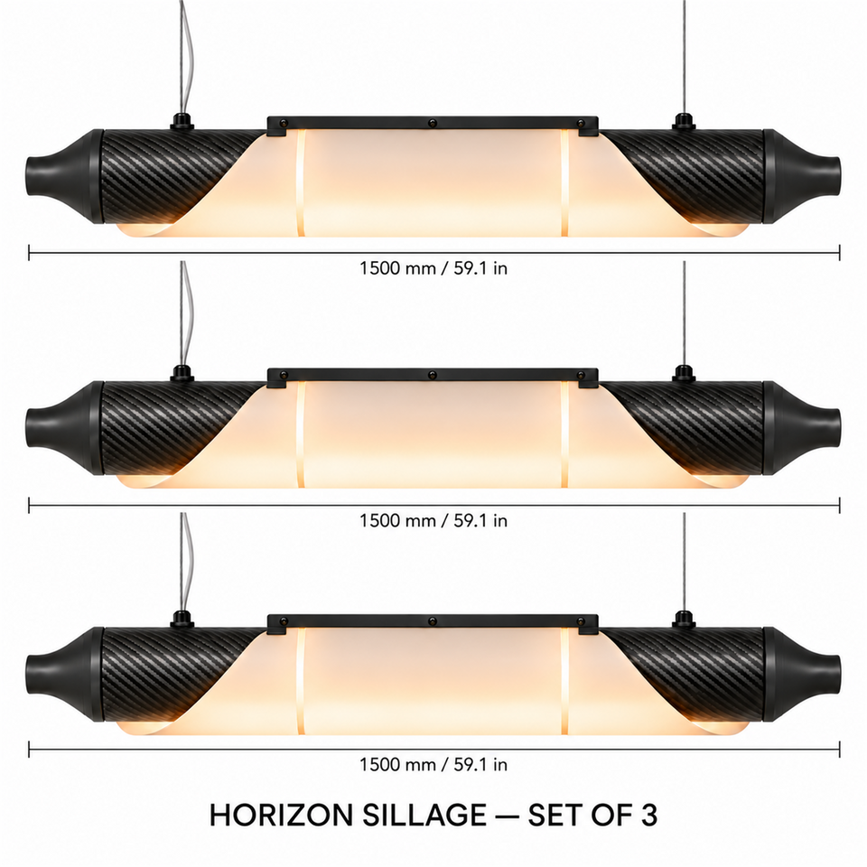 HORIZON SILLAGE — 1500 mm — lot de 3 — suspension linéaire en carbone