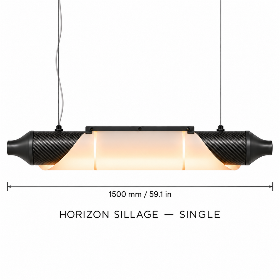 HORIZON SILLAGE — 1500 mm — unité — suspension linéaire en carbone