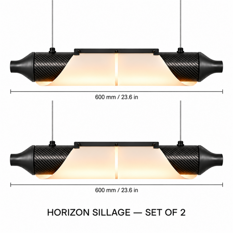 HORIZON SILLAGE — 600 mm — lot de 2 — suspension linéaire en carbone