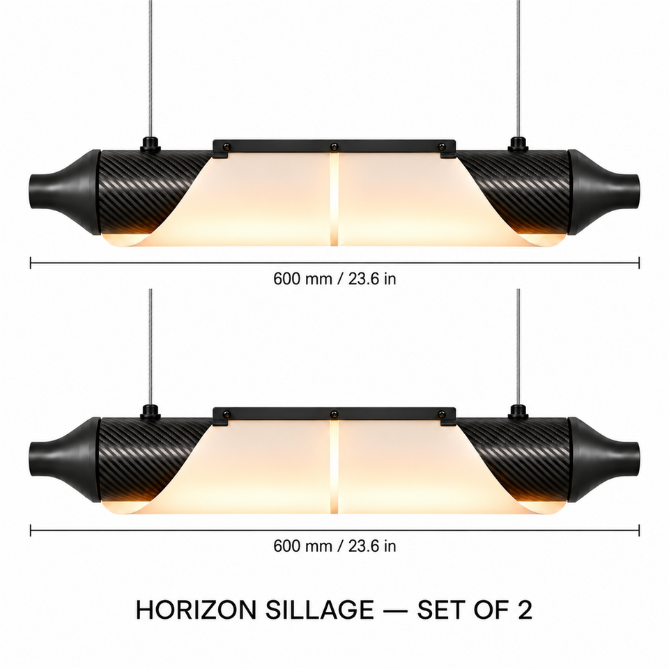 HORIZON SILLAGE — 600 mm — lot de 2 — suspension linéaire en carbone