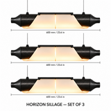 HORIZON SILLAGE — 600 mm — lot de 3 — suspension linéaire en carbone