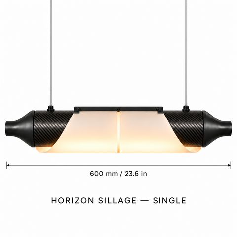 HORIZON SILLAGE — 600 mm — unité — suspension linéaire en carbone