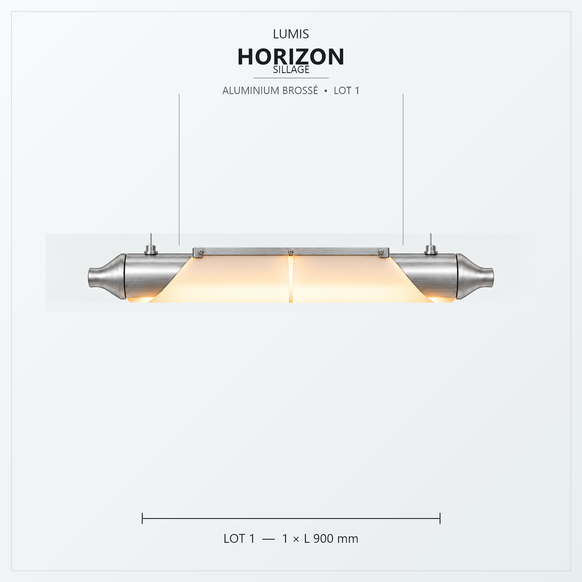 HORIZON Sillage 900 mm, aluminium brossé