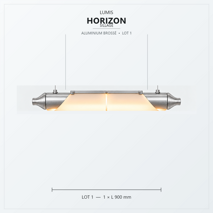 HORIZON Sillage 900 mm, aluminium brossé