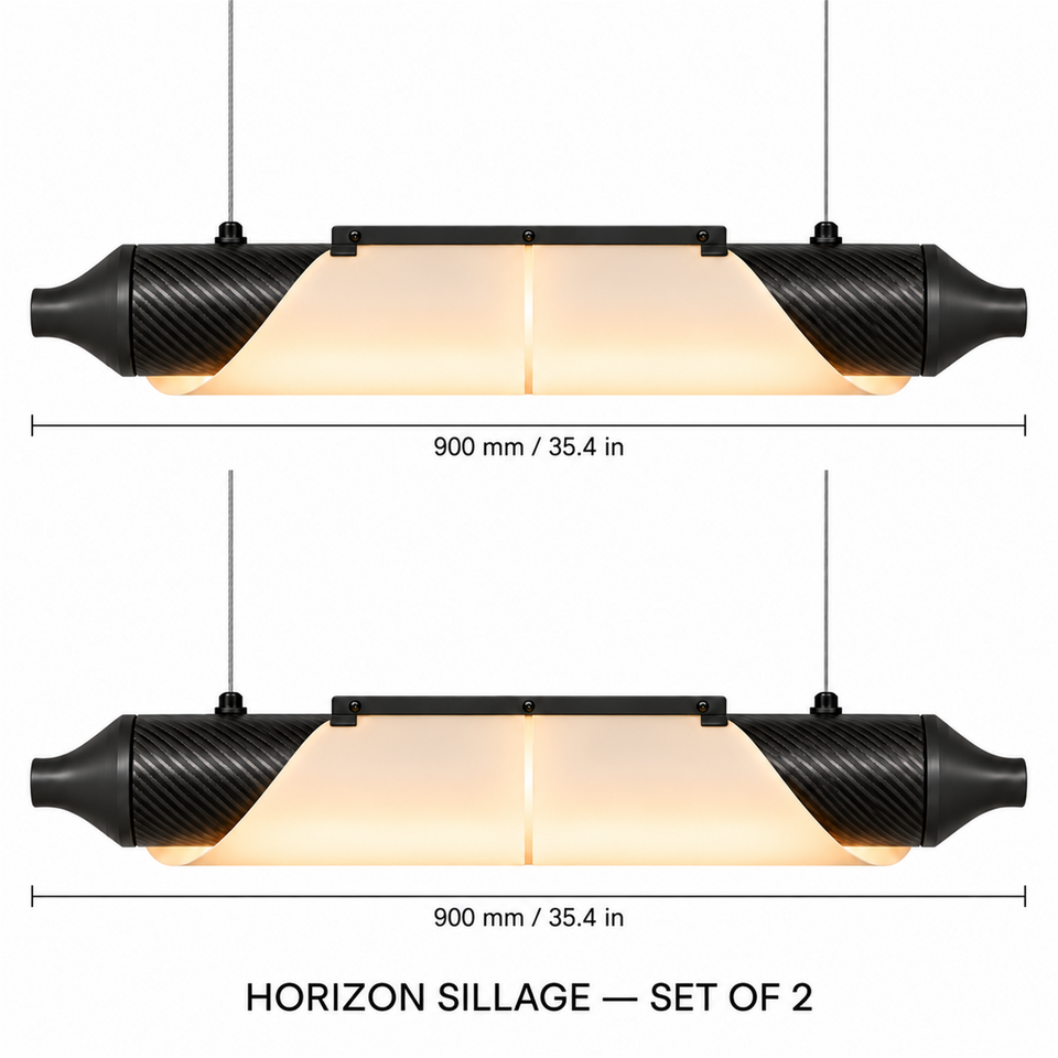 HORIZON SILLAGE — 900 mm — lot de 2 — suspension linéaire en carbone