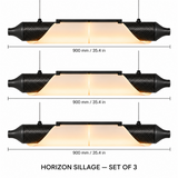 HORIZON SILLAGE — 900 mm — lot de 3 — suspension linéaire en carbone