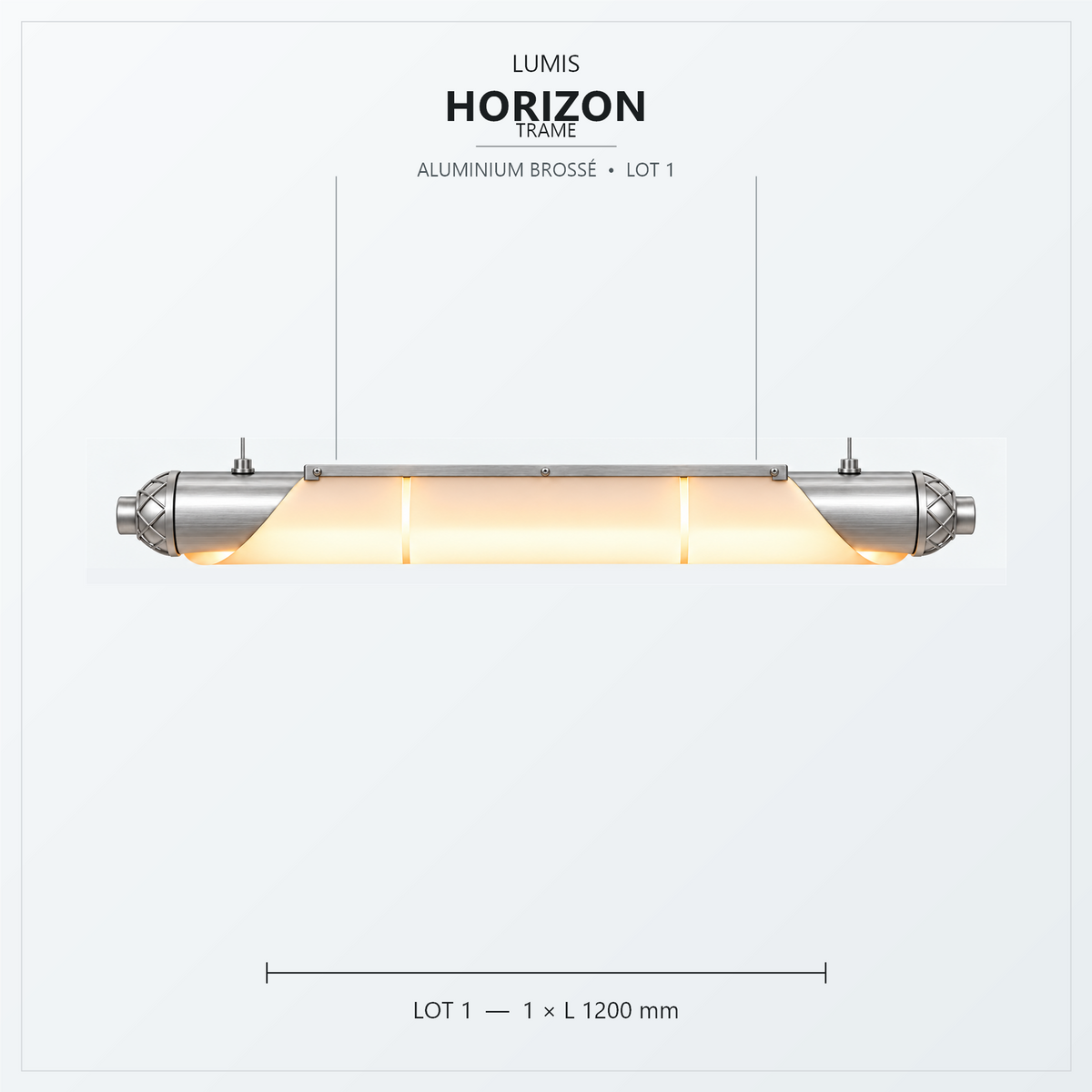 HORIZON Trame 1200 mm, aluminium brossé