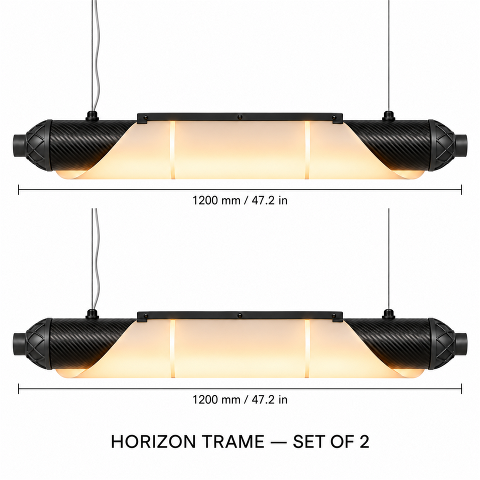 HORIZON TRAME — 1200 mm — lot de 2 — suspension linéaire en carbone