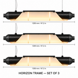 HORIZON TRAME — 1200 mm — lot de 3 — suspension linéaire en carbone