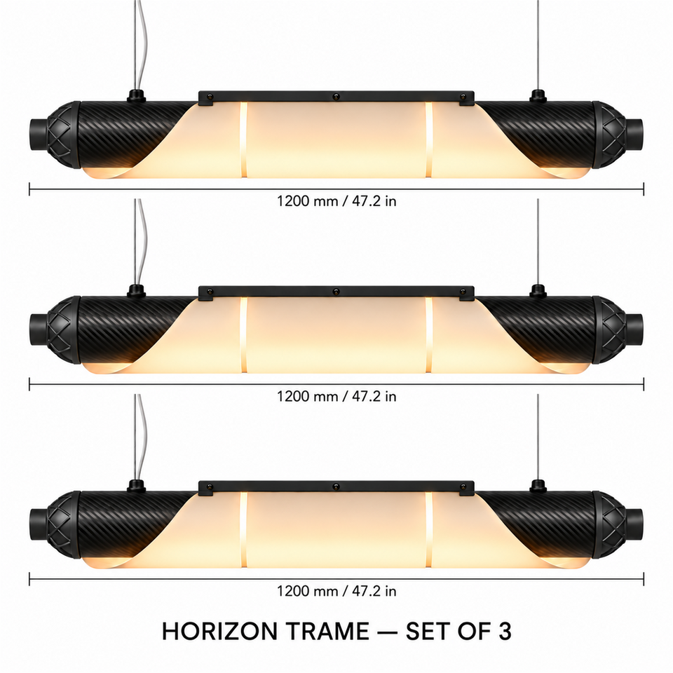 HORIZON TRAME — 1200 mm — lot de 3 — suspension linéaire en carbone