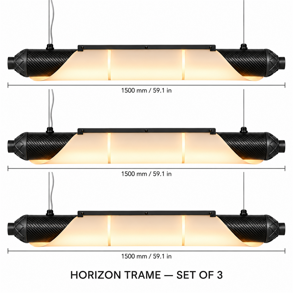HORIZON TRAME — 1500 mm — lot de 3 — suspension linéaire en carbone