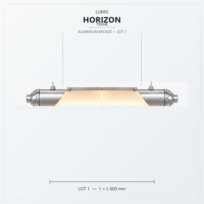 HORIZON Trame 600 mm, aluminium brossé
