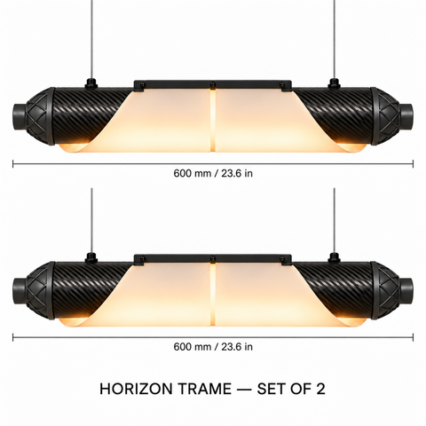 HORIZON TRAME — 600 mm — lot de 2 — suspension linéaire en carbone