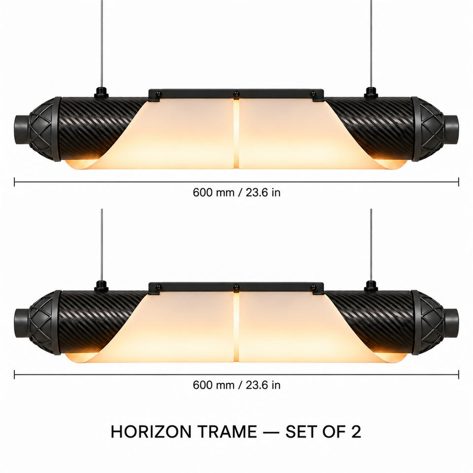 HORIZON TRAME — 600 mm — lot de 2 — suspension linéaire en carbone