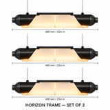 HORIZON TRAME — 600 mm — lot de 3 — suspension linéaire en carbone