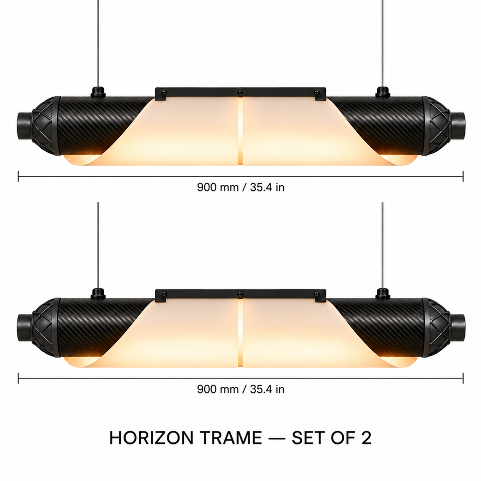 HORIZON TRAME — 900 mm — lot de 2 — suspension linéaire en carbone