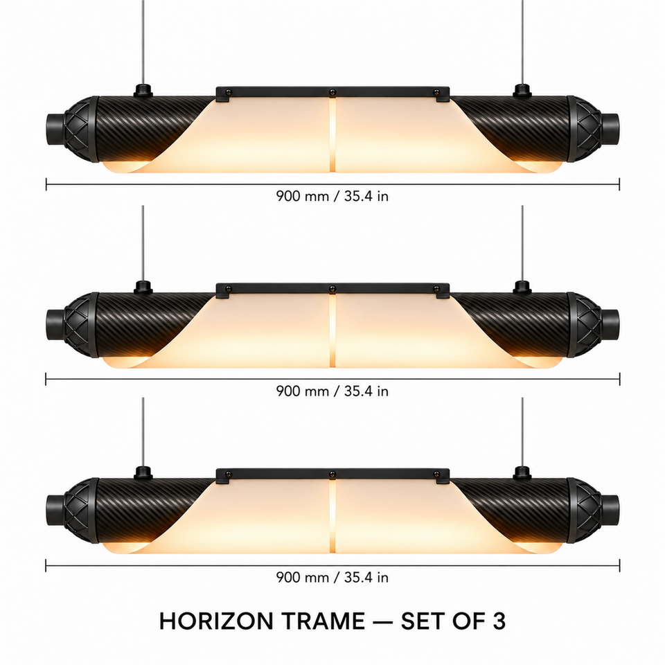 HORIZON TRAME — 900 mm — lot de 3 — suspension linéaire en carbone