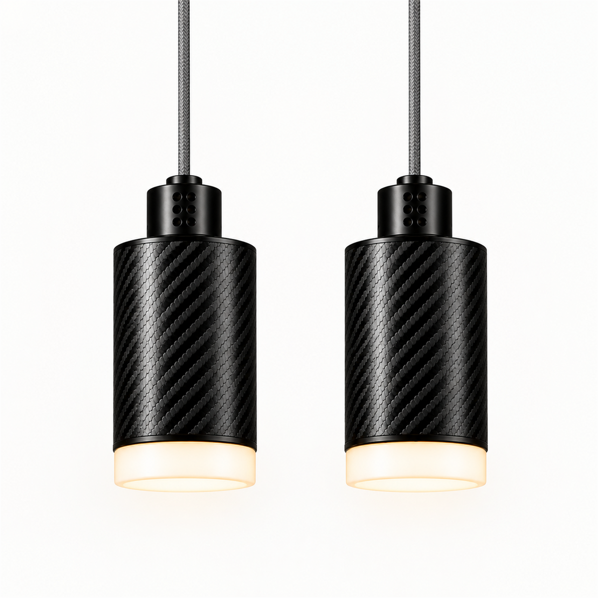 PULSE Pendant 01 — configuration Duo — suspension en carbone
