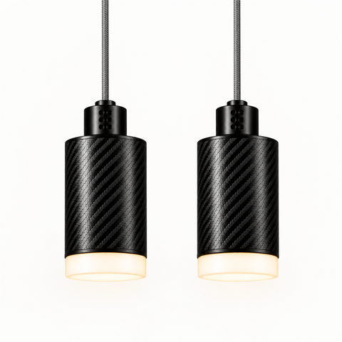 PULSE Pendant 01 — configuration Duo — suspension en carbone