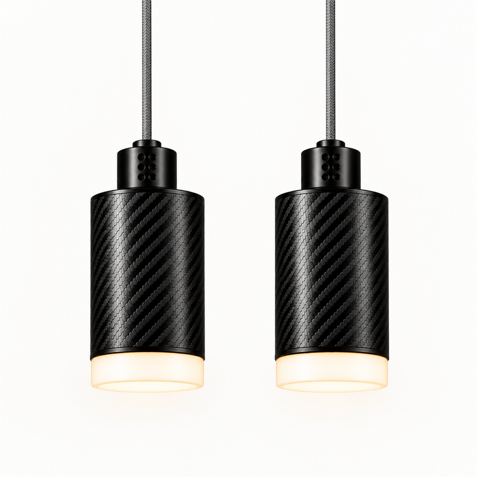 PULSE Pendant 01 — configuration Duo — suspension en carbone