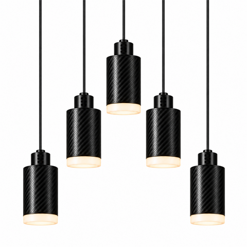 PULSE Pendant 01 — Lustre 05 — suspension en carbone