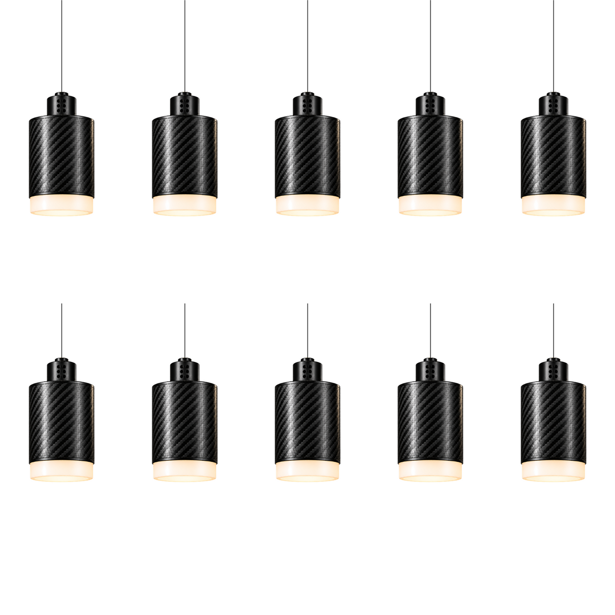 PULSE Lustre 10 — Pendant 01 — suspension en carbone