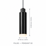 PULSE Pendant 02 — cotation du luminaire — diamètre 100 mm, hauteur 240 mm
