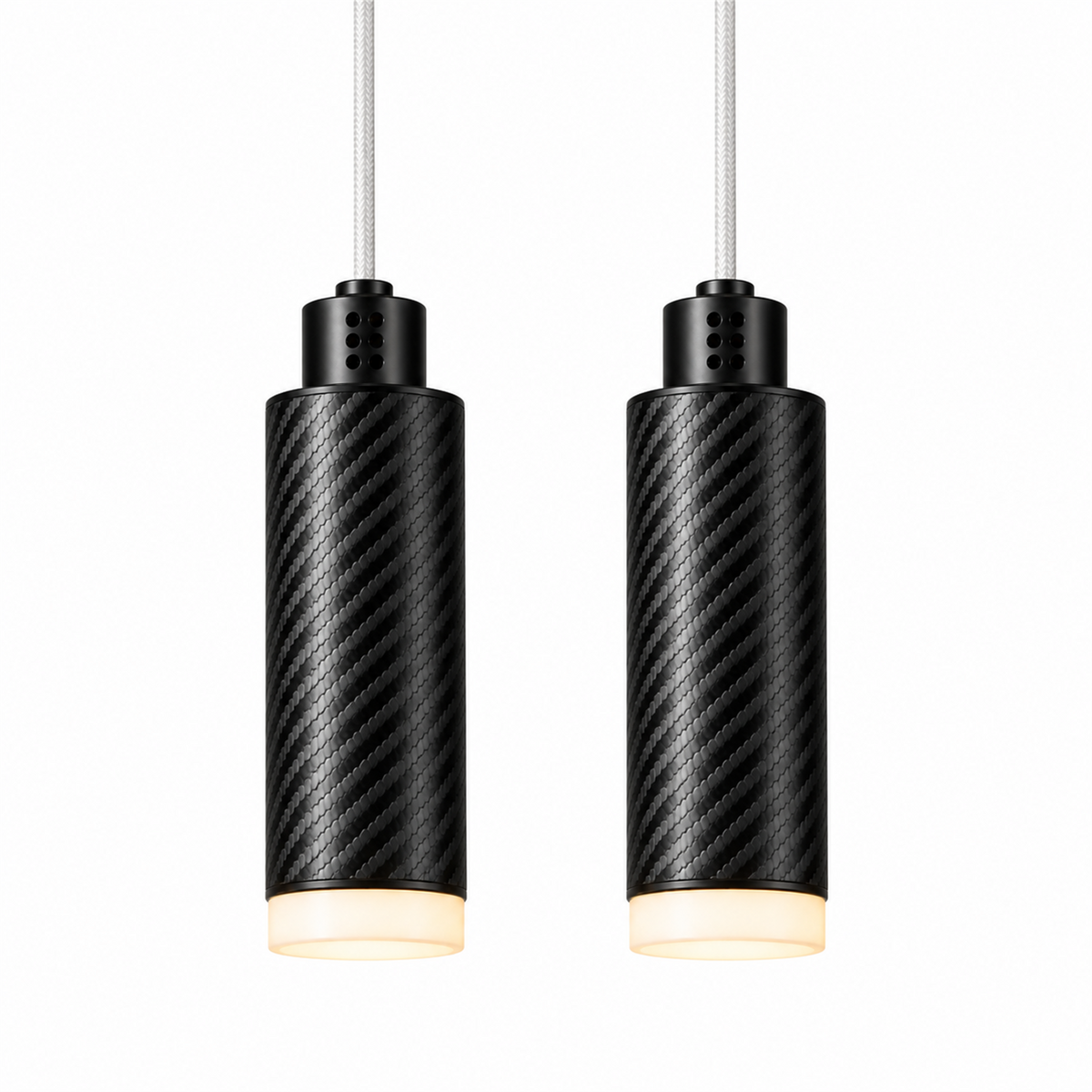 PULSE Pendant 02 — configuration Duo — suspension en carbone