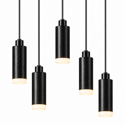 PULSE Pendant 02 — Lustre 05 — câble textile Gris