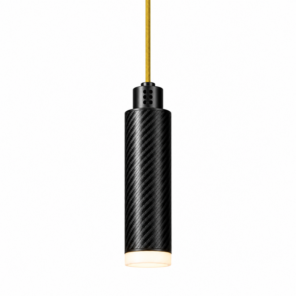 PULSE Pendant 02 — câble textile Jaune moutarde