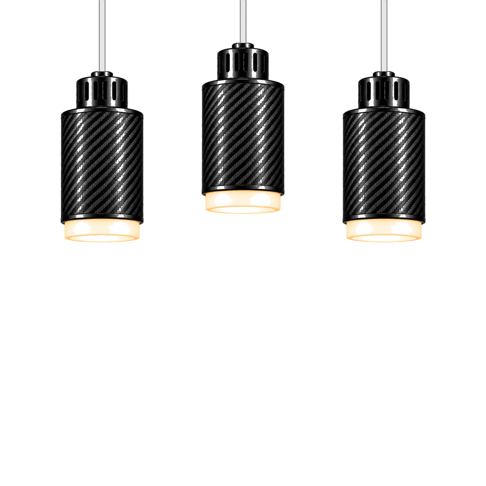 STRIA Pendant 01 — configuration Trio — suspension en carbone