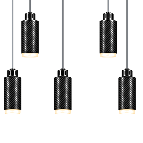STRIA Pendant 02 — Lustre 05 — câble textile Gris