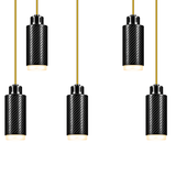 STRIA Pendant 02 — Lustre 05 — câble textile Jaune moutarde