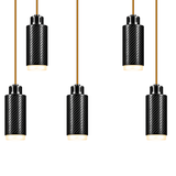 STRIA Pendant 02 — Lustre 05 — câble textile Miel doré
