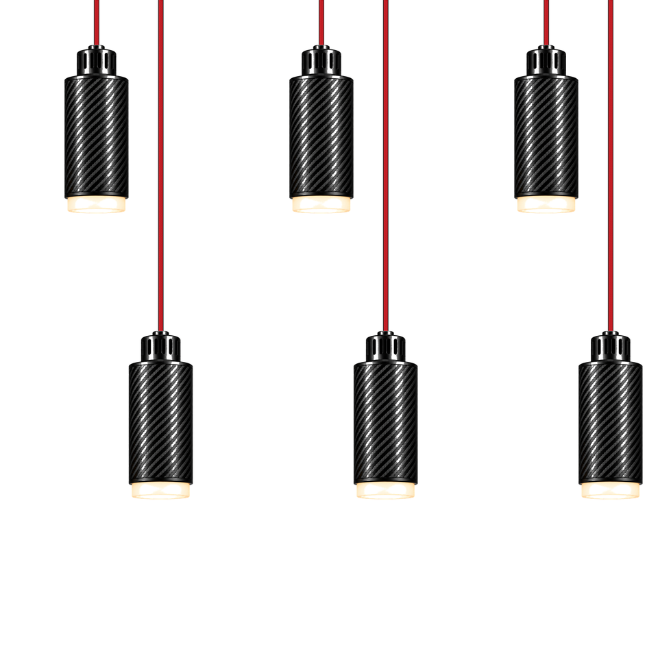 STRIA Pendant 02 — Lustre 06 — suspension en carbone